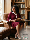 Karen Scott Plus Size 3/4-Sleeve Contrast Shirtdress by Vanessa Jane
