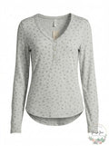 Hippie Rose Juniors Long-Sleeve Henley T-Shirt, Size Large by Vanessa Jane