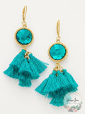Inc Gold-Tone Stone and Tassel Drop Earrings by Vanessa Jane