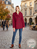 Lucky Brand Women's Double Breasted Zip Peacoat, Cranberry, Size Small by Vanessa Jane