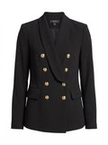 Aqua Women's Double Breasted Blazer, Black, Size Small by Vanessa Jane