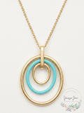 Lucky Brand Chain Circle Ring Necklace (Gold) Necklace by Vanessa Jane