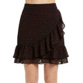 Maison Jules Women's Black Heart Print Knee Length Ruffled Skirt, Size Small by Vanessa Jane