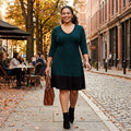 Taylor Animal-Print Sweater Dress, Size 1X by Vanessa Jane