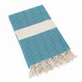 Cotton Cloud Co. 79x95 100% Cotton Fringed Oversized Diamond Turkish Blanket by Vanessa Jane