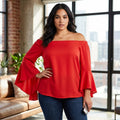 City Chic Trendy Plus Size Dramatic-Sleeve Top, Size XL22 by Vanessa Jane