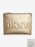DKNY Mott Pouch Debossed Leather Logo Pouch by Vanessa Jane