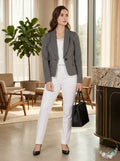 Le Suit Shawl-Lapel Printed-Jacket Pant Suit Set, Size 6 by Vanessa Jane