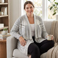 NIC+ZOE Plus Time Change Open-Front Cardigan, Size 2X by Vanessa Jane