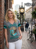 NBA Vancouver Grizzlies Adult Women G34Her Triple Play Tee, Small, Heather Grey by Vanessa Jane