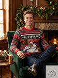 Blizzard Bay Mens Sloth Tree Ugly Christmas Sweater, Red/Grey/Black, Size XL by Vanessa Jane