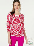 INC Womens Ladder Stitch Printed Blouse, Size Small by Vanessa Jane