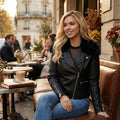 Guess Womens Black Faux Leather Motorcycle Jacket,Size XS by Vanessa Jane