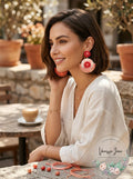 INC International Concepts Gold-Tone Beaded & Fringe Drop Earrings (Coral) by Vanessa Jane