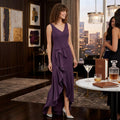 Adrianna Papell Womens Ruffled Solid Sleeveless V Neck Dress, Size 4 by Vanessa Jane