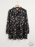 Style & Co Button-Down Printed Peplum Top, Size Large by Vanessa Jane