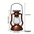 Retro Kerosene Lamp LED Horse Lantern Outdoor Waterproof Portable Rechargeable Solar Powered Flame Light by DailySale