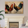 Retro Rooster Chicken Canvas Wall Art by Tailored Canvases