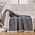 Reversible Soft Braided Sherpa Throw Blanket by DailySale