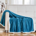 Reversible Soft Braided Sherpa Throw Blanket by DailySale
