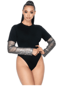 Rhinestone Sleeve Bodysuit by The House of Stylez