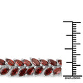 Rhodium Over Silver Garnet Tennis Bracelet by Fine Color Jewels