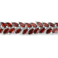 Rhodium Over Silver Garnet Tennis Bracelet by Fine Color Jewels