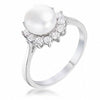 Rhodium Plated Freshwater Pearl Ring - Assorted Sizes