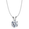 Rhodium Plated Round Cut Crystal Pendant Necklace