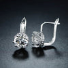 Rhodium Swarovski Elements Huggie-Hoop Earring