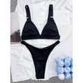 Rib Ring Linked High Cut Bikini Swimsuit by DailySale
