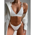 Rib Ring Linked High Cut Bikini Swimsuit by DailySale