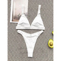 Rib Ring Linked High Cut Bikini Swimsuit by DailySale
