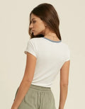 Ribbed Contrast Bodysuit by Boutique 23