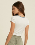 Ribbed Contrast Bodysuit by Boutique 23