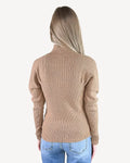 Ribbed Mock Neck Sweater - Taupe by Boutique 23