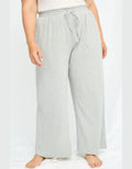 Ribbed Paperbag Wide Leg Pants - Grey by Boutique 23