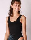 Ribbed Scoop Neck & Back Bodysuit