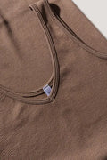 Ribbed Sports Bodysuit - Brown by Boutique 23