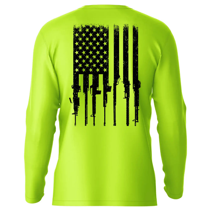 Rifle Flag - Hi-Visibility UPF 50 Long Sleeve Sun Shirt by Armed American Supply