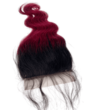 Rio Body Wave 5x5 Human Hair Closure Hairpiece, Wine - Choose Size