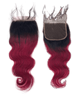 Rio Body Wave 5x5 Human Hair Closure Hairpiece, Wine - Choose Size