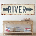 River Arrow Sign by Tailored Canvases