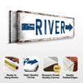 River Arrow Sign by Tailored Canvases