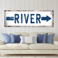 River Arrow Sign by Tailored Canvases