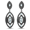 8.80 Carat Genuine Blue Topaz and Black Spinel .925 Sterling Silver Earrings by Bids.com