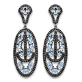 13.80 Carat Genuine Blue Topaz and Black Spinel .925 Sterling Silver Earrings by Bids.com