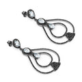8.81 Carat Genuine Blue Topaz and Black Spinel .925 Sterling Silver Earrings by Bids.com