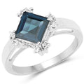 1.99 Carat Genuine London Blue Topaz & White Topaz .925 Sterling Silver Ring by Bids.com
