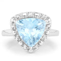 5.05 Carat Genuine Blue Topaz and White Topaz .925 Sterling Silver Ring by Bids.com